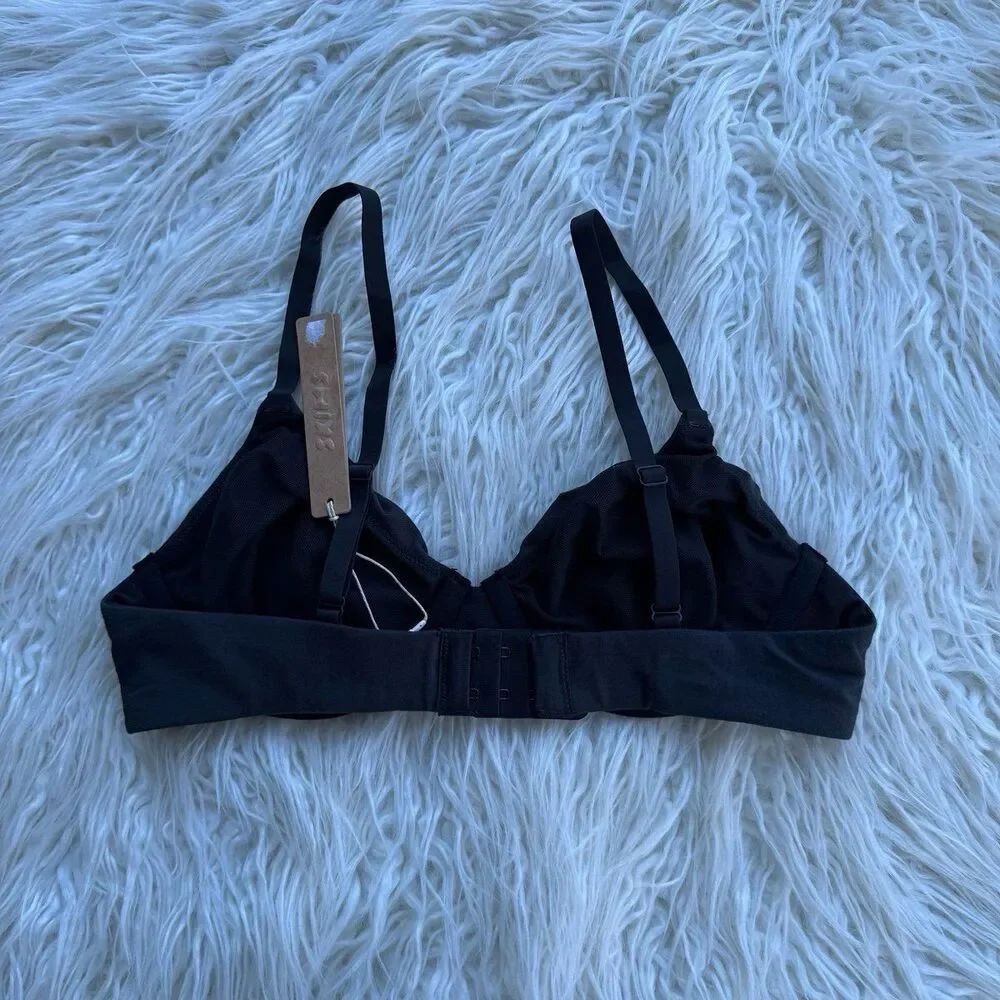 Skims Cotton Jersey T-shirt Bra Soot Size 34C - Picture 5 of 7
